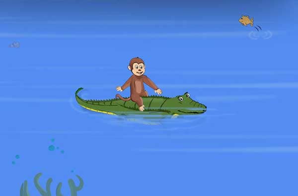 القصة الجميلة التمساح والقرد 9