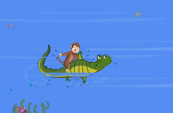 قصة جميلة التمساح والقرد 10